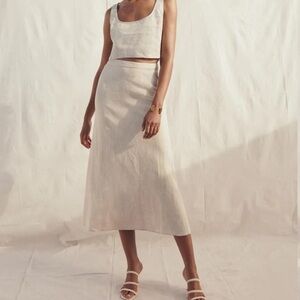 Reformation Adalyn Linen Top and Reformation Silas Linen Skirt